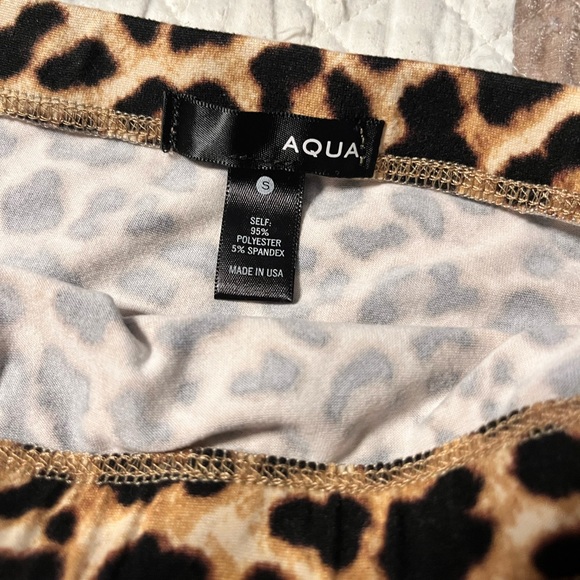 AQUA Cheetah Print Mini Ruched Skirt. Only worn once. Size S - Picture 5 of 5